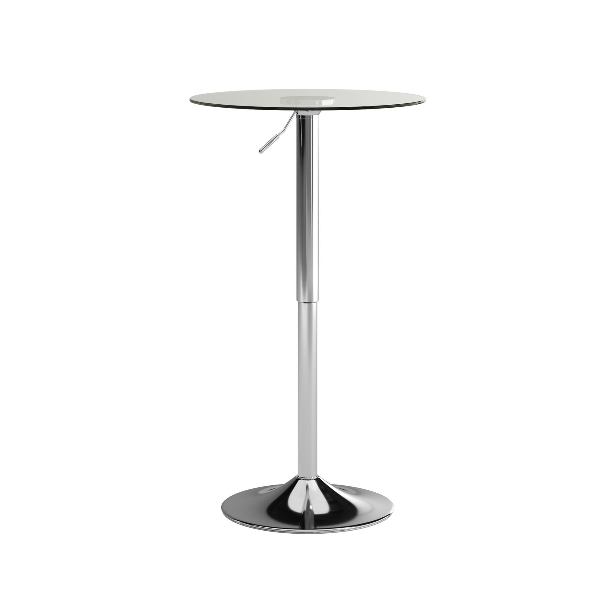 Flash Furniture Adjustable-Height Cocktail Table, Glass/Chrome, 23 1/2in.W x 23 1/2in.D x 33 1/2in.H, Model# CH5